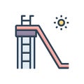 Color illustration icon for Slide, glide and slipping