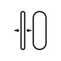 Black line icon for Slim, thin and tall