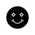 Black solid icon for Smile, laugh and smirk