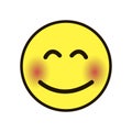 Icon smile Smiley yellow on a white background Royalty Free Stock Photo