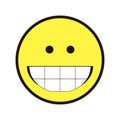 Icon smile Smiley yellow on a white background