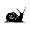 Icon snail. Escargot symbol. Isolated black silhouette snail on light background. Vector illustration Royalty Free Stock Photo