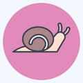 Icon Snail. suitable for Garden symbol. color mate style. simple design editable. design template vector. simple illustration Royalty Free Stock Photo