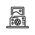 Black line icon for Snapshot, photo and print Royalty Free Stock Photo