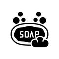 Black solid icon for Soap, bar and cosmetic Royalty Free Stock Photo