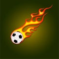 Icon soccer ball in a fire flame Royalty Free Stock Photo