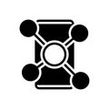 Black solid icon for Social Network, communication and structure