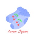 Icon socks blue for a boy. Cute vivid illustration