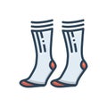 Color illustration icon for Socks, pair and comfortable