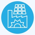 Icon Solar Powered Factory. related to Solar Panel symbol. blue eyes style. simple design illustration