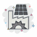 Icon Solar Powered Factory. related to Solar Panel symbol. comic style. simple design illustration