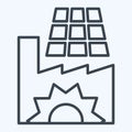 Icon Solar Powered Factory. related to Solar Panel symbol. line style. simple design illustration