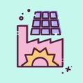 Icon Solar Powered Factory. related to Solar Panel symbol. MBE style. simple design illustration