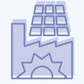 Icon Solar Powered Factory. related to Solar Panel symbol. two tone style. simple design illustration