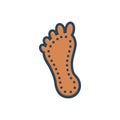 Color illustration icon for Sole, foot and human