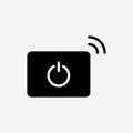 Icon Solid Black wireless power control. Royalty Free Stock Photo