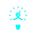 Bulb, light , Creative business solutions cyan icon Royalty Free Stock Photo