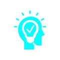 Bulb, light , Creative business solutions cyan icon Royalty Free Stock Photo
