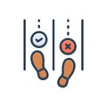 Color illustration icon for Sometimes, foot print and footstep