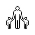 Black line icon for Sons, progeny and male Royalty Free Stock Photo