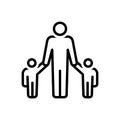 Black line icon for Sons, progeny and male