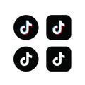 TikTok Social Media Icon Set â Colorful and Monochrome Versions Royalty Free Stock Photo