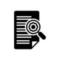 Black solid icon for Source, authority and paper