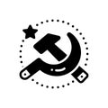 Black solid icon for Soviet, communist and union