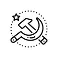 Black line icon for Soviet, communist and union