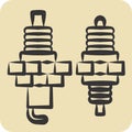 Icon Spark Plug. related to Racing symbol. hand drawn style. simple design editable. simple illustration