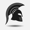 Icon spartan helmet, silhouette greek warrior, gladiator