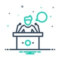 Mix icon for Speaking, speaker and president Royalty Free Stock Photo