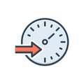 Color illustration icon for Speed, rate and tempo