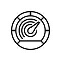 Black line icon for Speedometer, accelerate and arrow Royalty Free Stock Photo