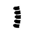 Black solid icon for Spine, backbone and spinal