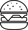 Icon split hamburger with cheese and chop