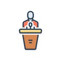 Color illustration icon for Spokesman, lecturer and negotiator