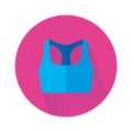 Icon of sport bra in flat style. Woman underwear for sport, yoga and training Royalty Free Stock Photo