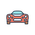 Color illustration icon for Sports Car, automotive and fast