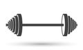 Icon of a sports dumbbell. Vector on white background.