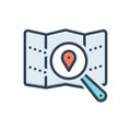 Color illustration icon for spot, position and locale