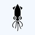 Icon Squid. suitable for Meat. glyph style. simple design editable. design template vector. simple illustration