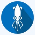 Icon Squid. suitable for Meat. long shadow style. simple design editable. design template vector. simple illustration