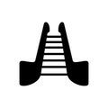 Black solid icon for Stairs, stepladder and staircase