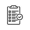 Black line icon for Standards, procedure and compliance