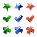 Icon star, cross, accept