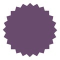 Icon of starburst, sunburst badge,label, sticker. Purple, lilac, violet color.