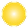 Icon of starburst, sunburst badge,label, sticker. Yellow color. Vector illustration