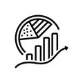 Black line icon for Statistical Model, analysis and data