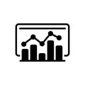 Black solid icon for Statistics, analytics and chart Royalty Free Stock Photo